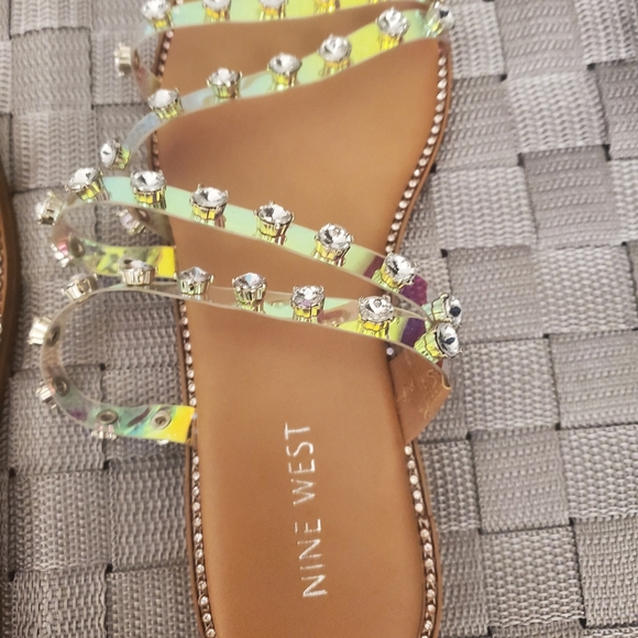Brand new Nine West rhinestone strappy sandals. - Picture 4 of 5